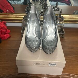 Silver BCBG Heels 6.5